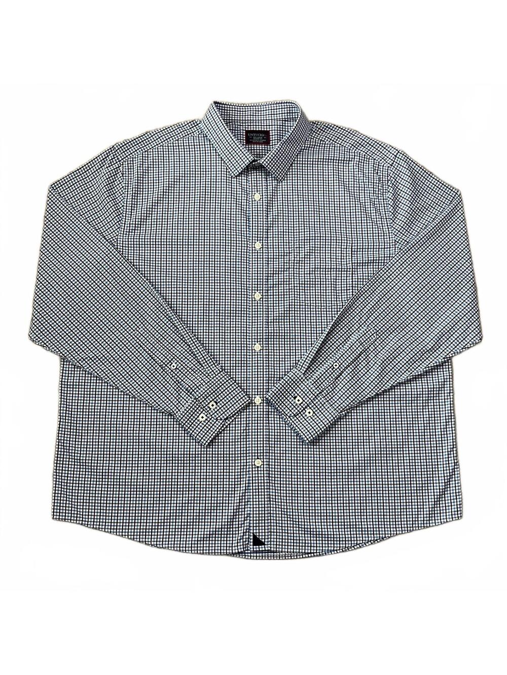 Untuckit Performance Long Sleeve Button Up Shirt Blue Red White Plaid Size 2XL